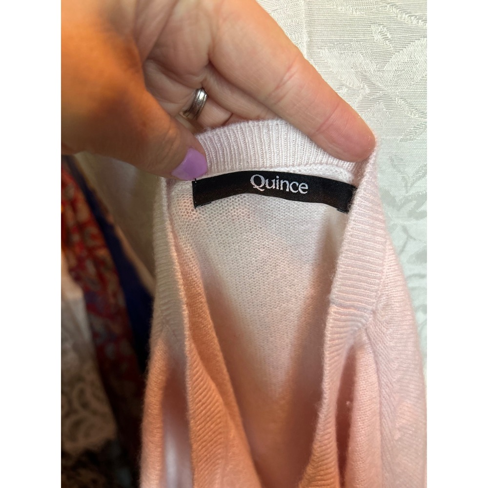 Quince Mongolian Cashmere Crewneck Sweater Light Pink Pullover Sz M - Picture 6 of 8